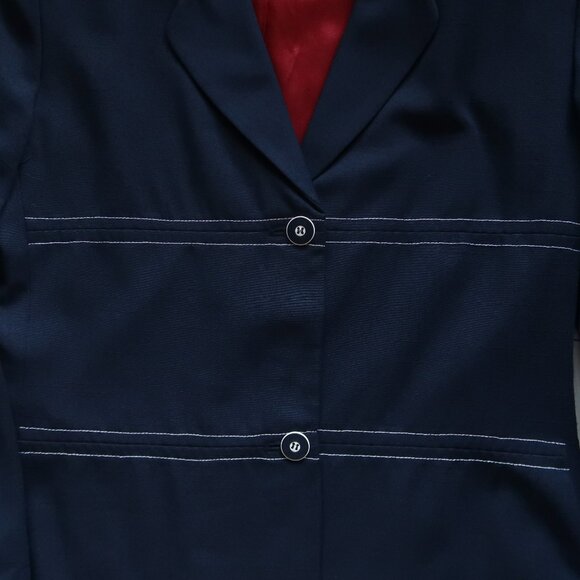 Oleg Cassini Navy Blue Single Breasted Blazer Jacket Classic Nautical Size 16 - Picture 5 of 7